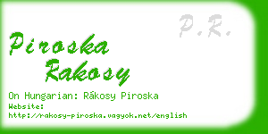 piroska rakosy business card